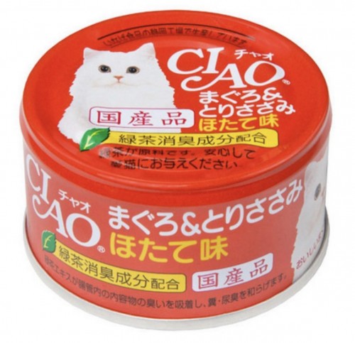 INABA CIAO 貓罐頭 (紅)吞拿魚＋雞肉＋ 元貝