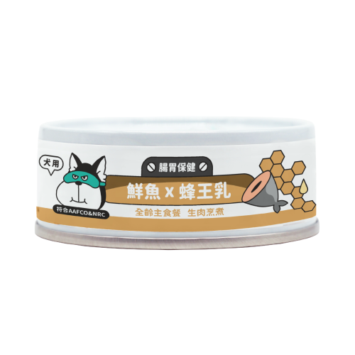 陪心寵糧- 狗 | Super小白主食罐80G | 鮮魚X蜂王乳